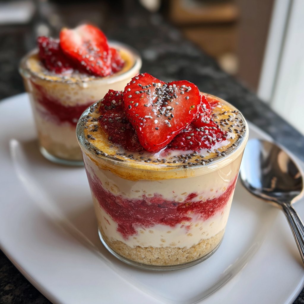 Strawberry Cheesecake Overnight Oats With Chia