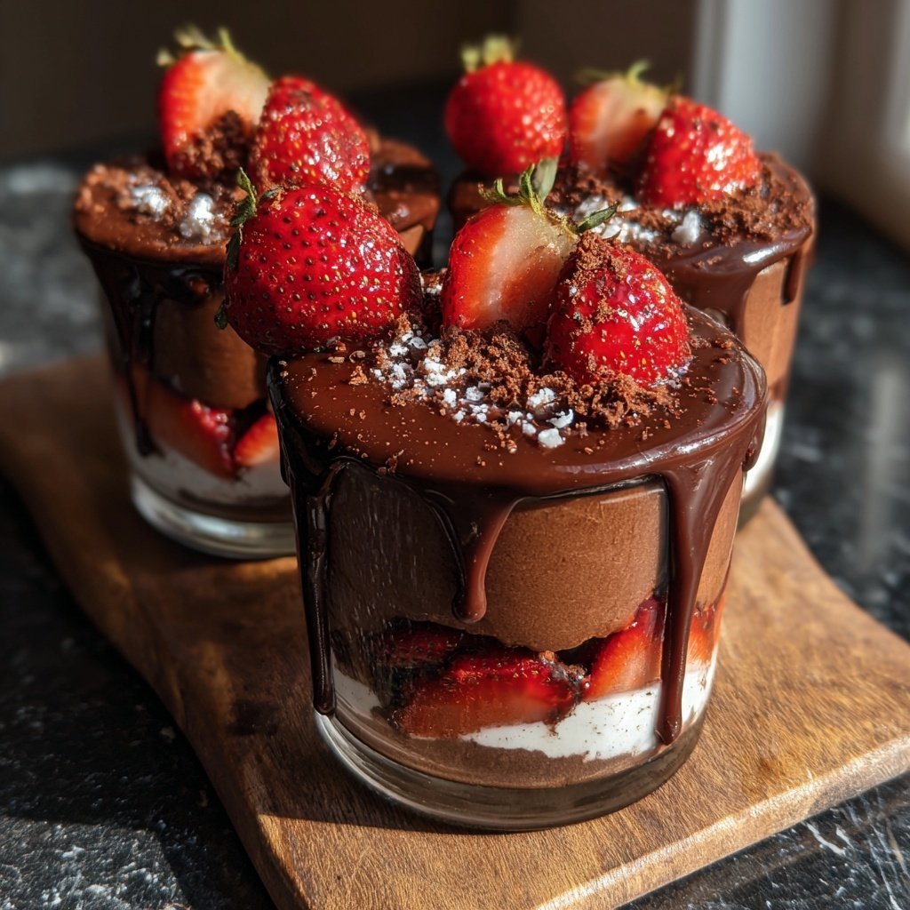 Chocolate Strawberry Layer Cups