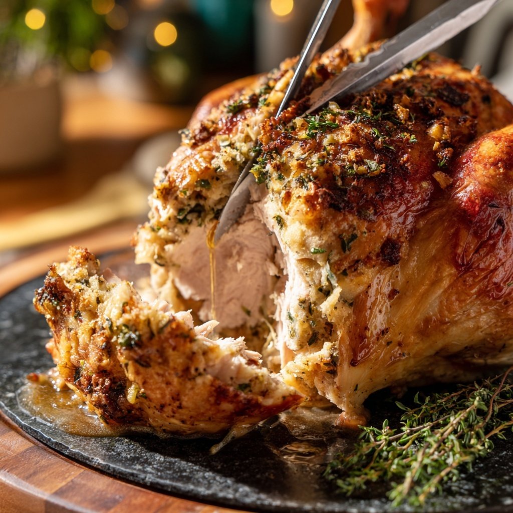 Seasonal & Festive Thanksgiving Herb Stuffed Turkey