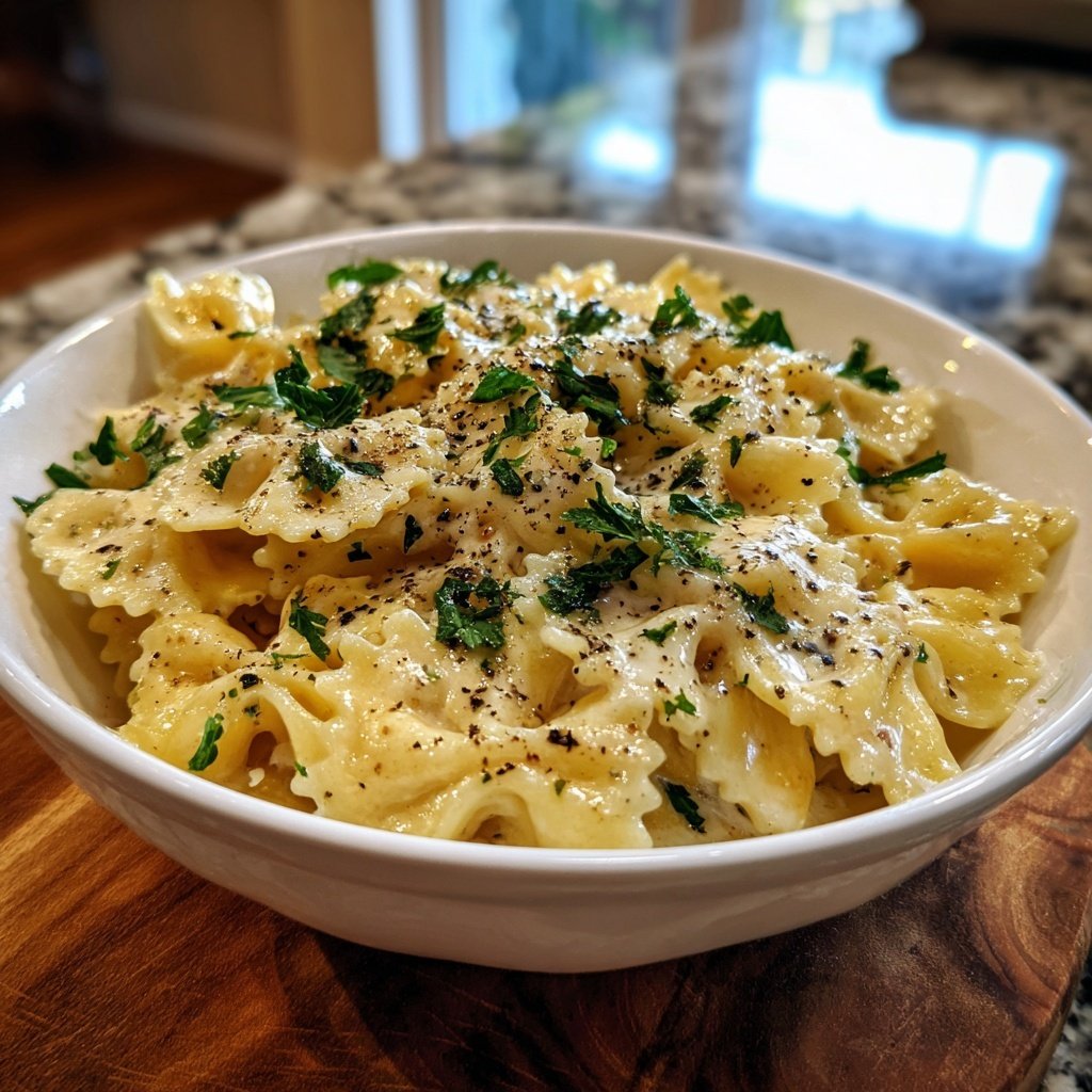 Bow Tie Pasta With Alfredo Sauce