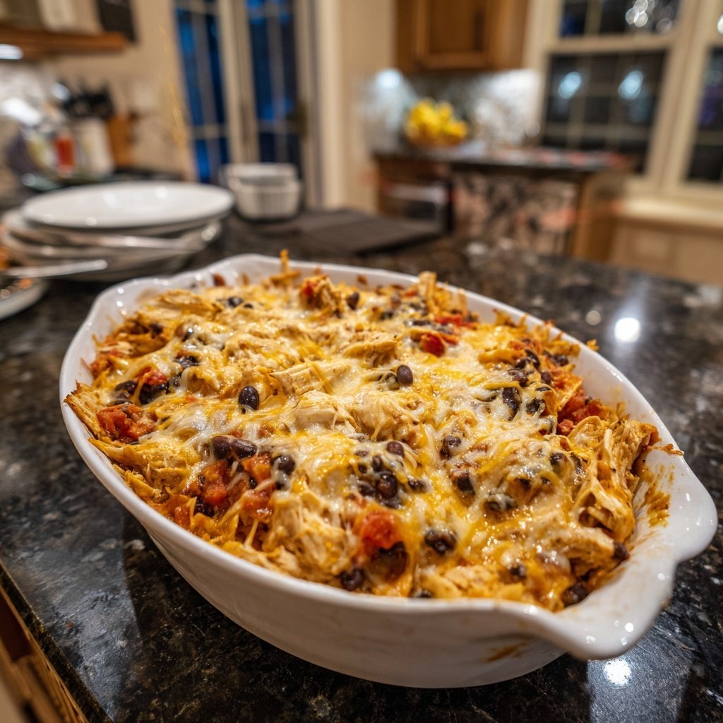 Shredded Chicken And Black Bean Casserole